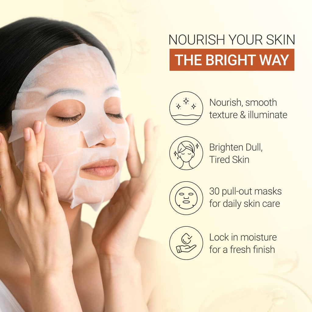 Tenzero Daily Rice Illuminating Mask (30 Sheets) – Hydrating, Soothing & Nourishing