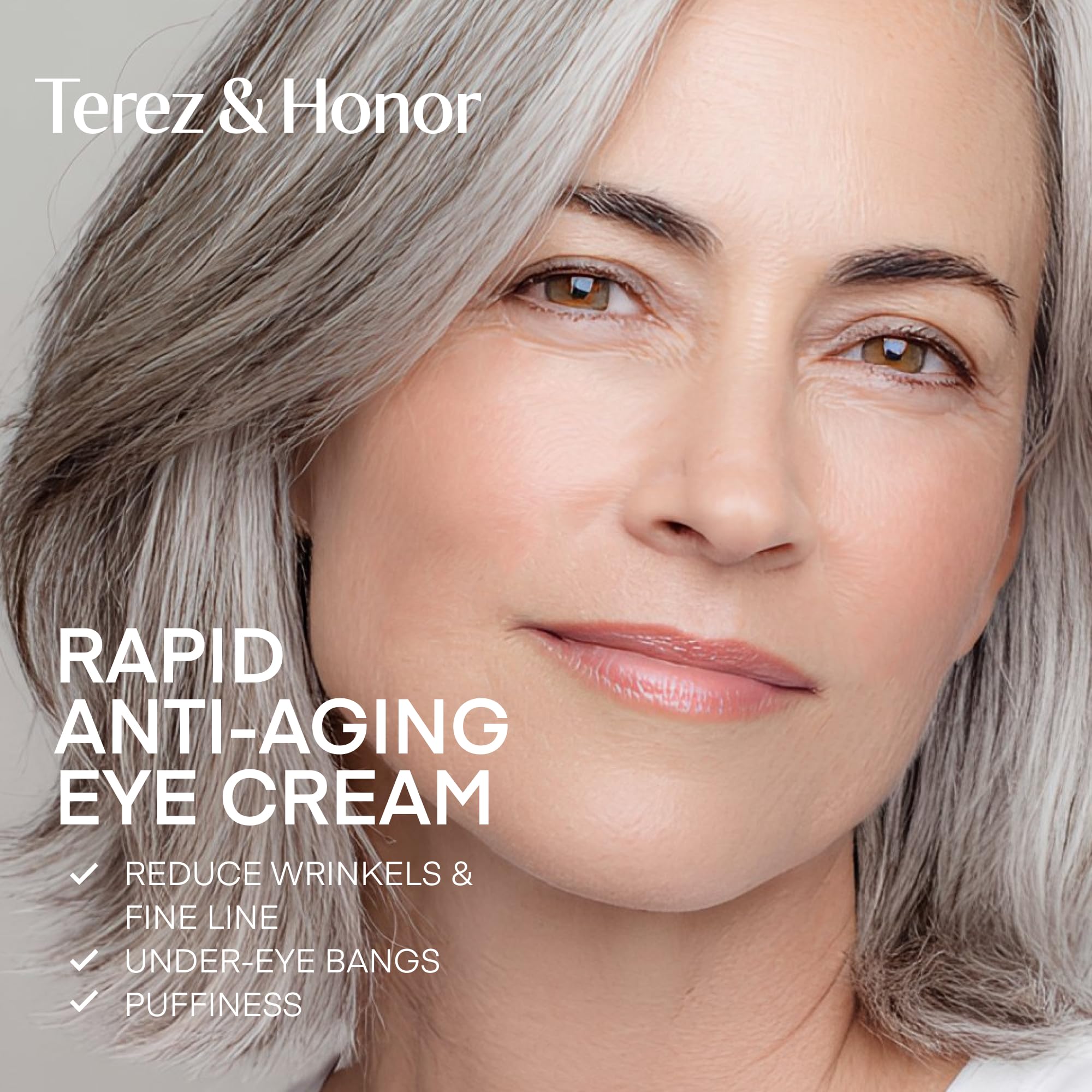 TEREZ & HONOR Anti-Aging Rapid Under-Eye Cream – Visibly Reduce Wrinkles, Dark Circles & Eye Bags in 120 Seconds