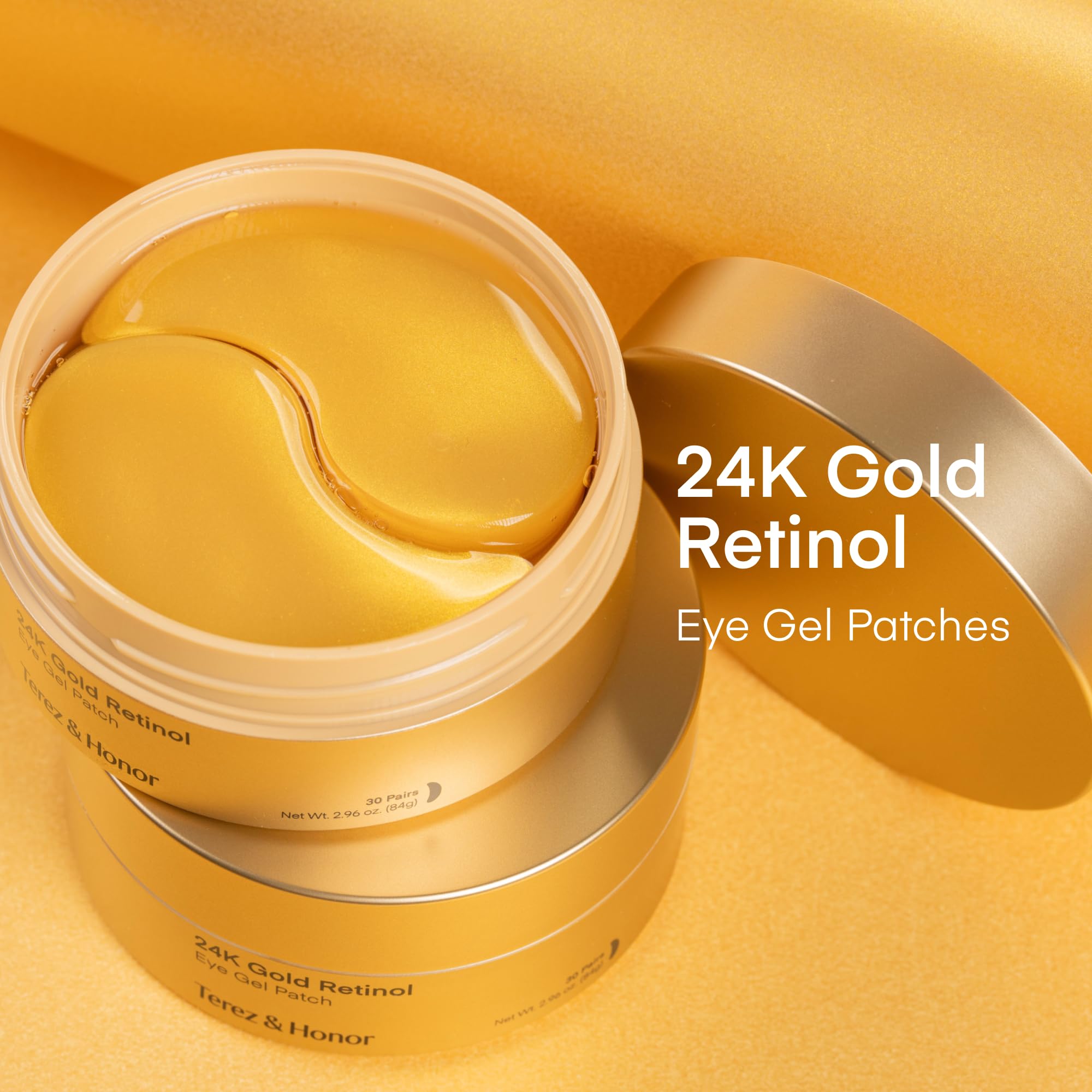 TEREZ & HONOR 24K Gold Retinol Eye Patches – 60-Patch Korean Hydrogel Set