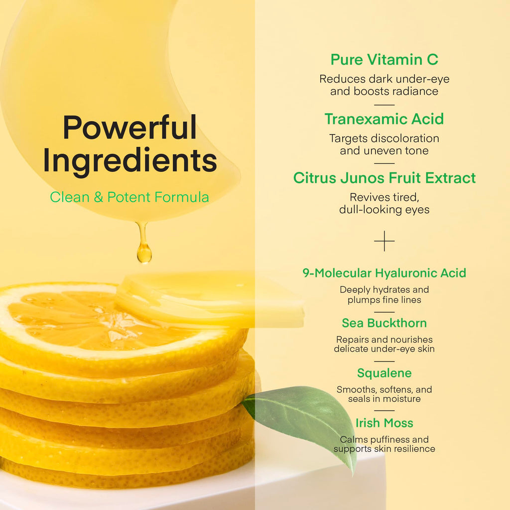 TEREZ & HONOR Vitamin C Eye Patches - 60 Pcs | Korean Brightening & Hydrating Under Eye Masks