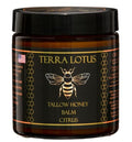 Terra Lotus Organic Grass-Fed Beef Tallow Balm with Raw Honey – Moisturizing Cream for All Skin Types (4oz, Citrus)