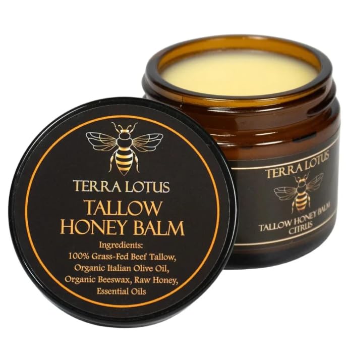Terra Lotus Organic Grass-Fed Beef Tallow Balm with Raw Honey – Citrus