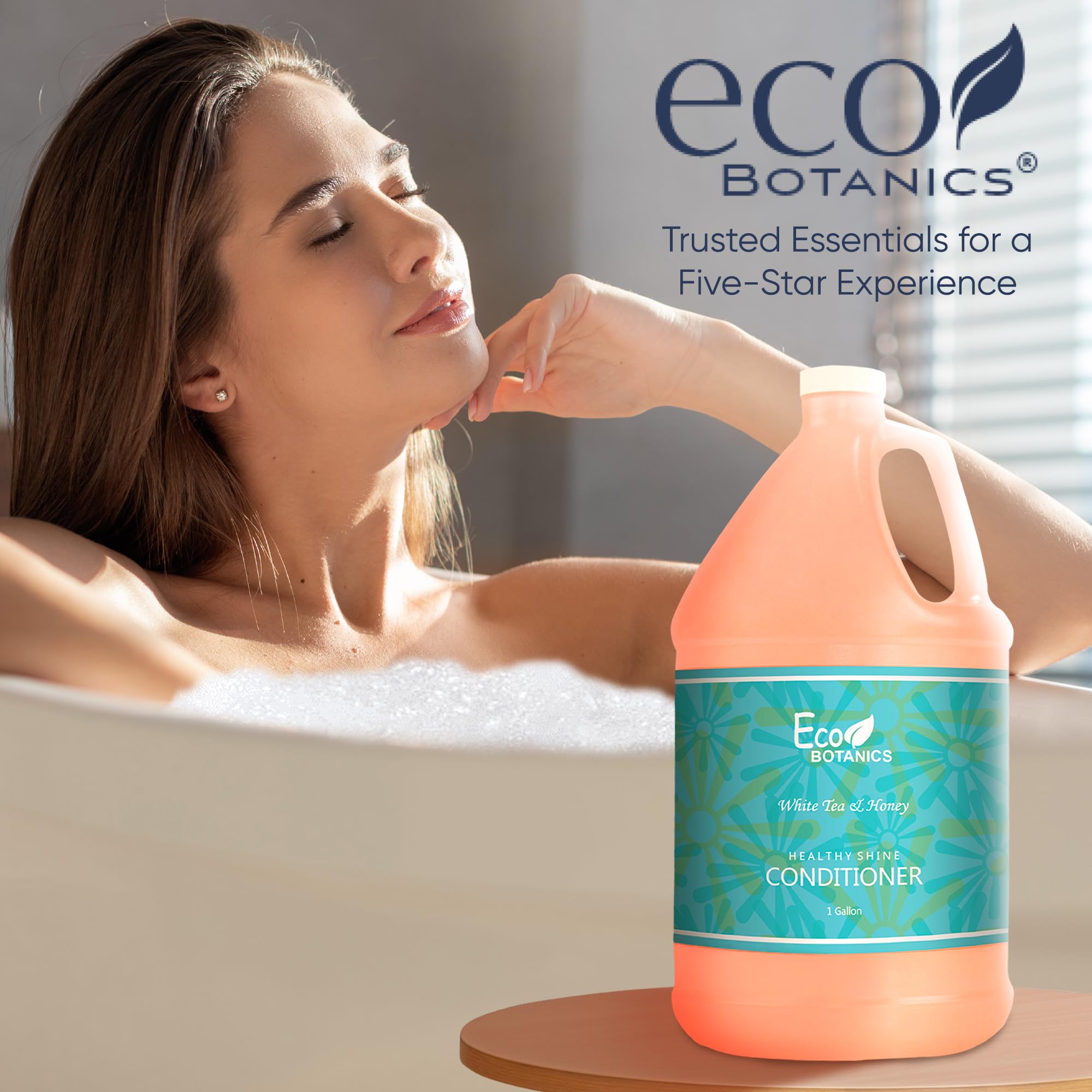 Terra Pure 1-Shoppe Eco Botanics Natural Conditioner with Raw Honey & White Tea | Gallon Jug for Hotels, Airbnb & Homes
