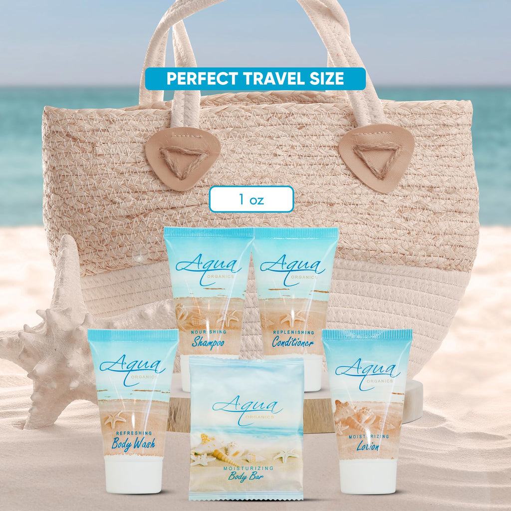 Terra Pure Aqua Organics Hotel Soaps & Toiletries Bulk Set – 150 Travel-Size Pieces (1oz Each)