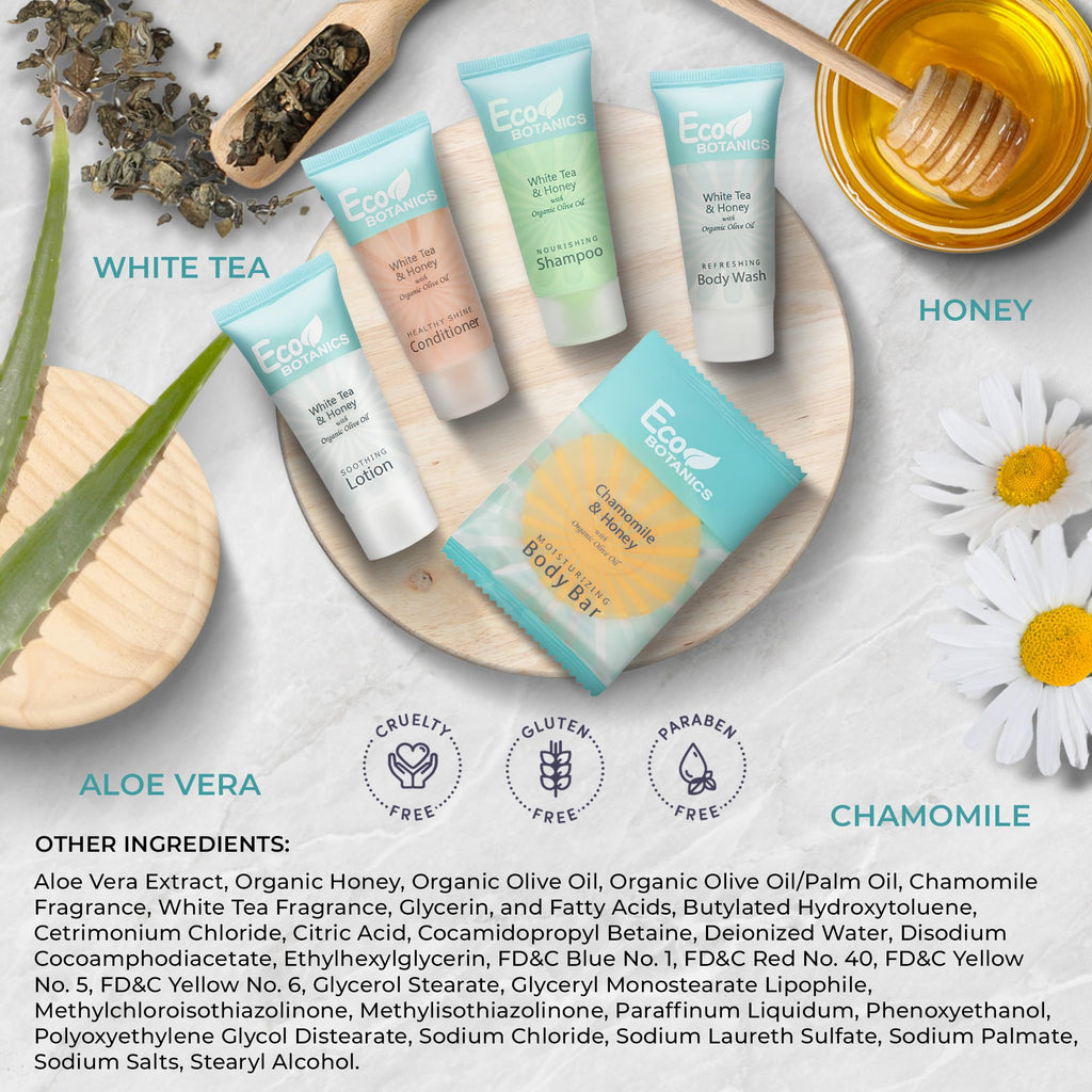 Terra Pure Eco Botanics Amenity Kit – Hotel Bulk Toiletries, 15 Sets x 0.85 oz