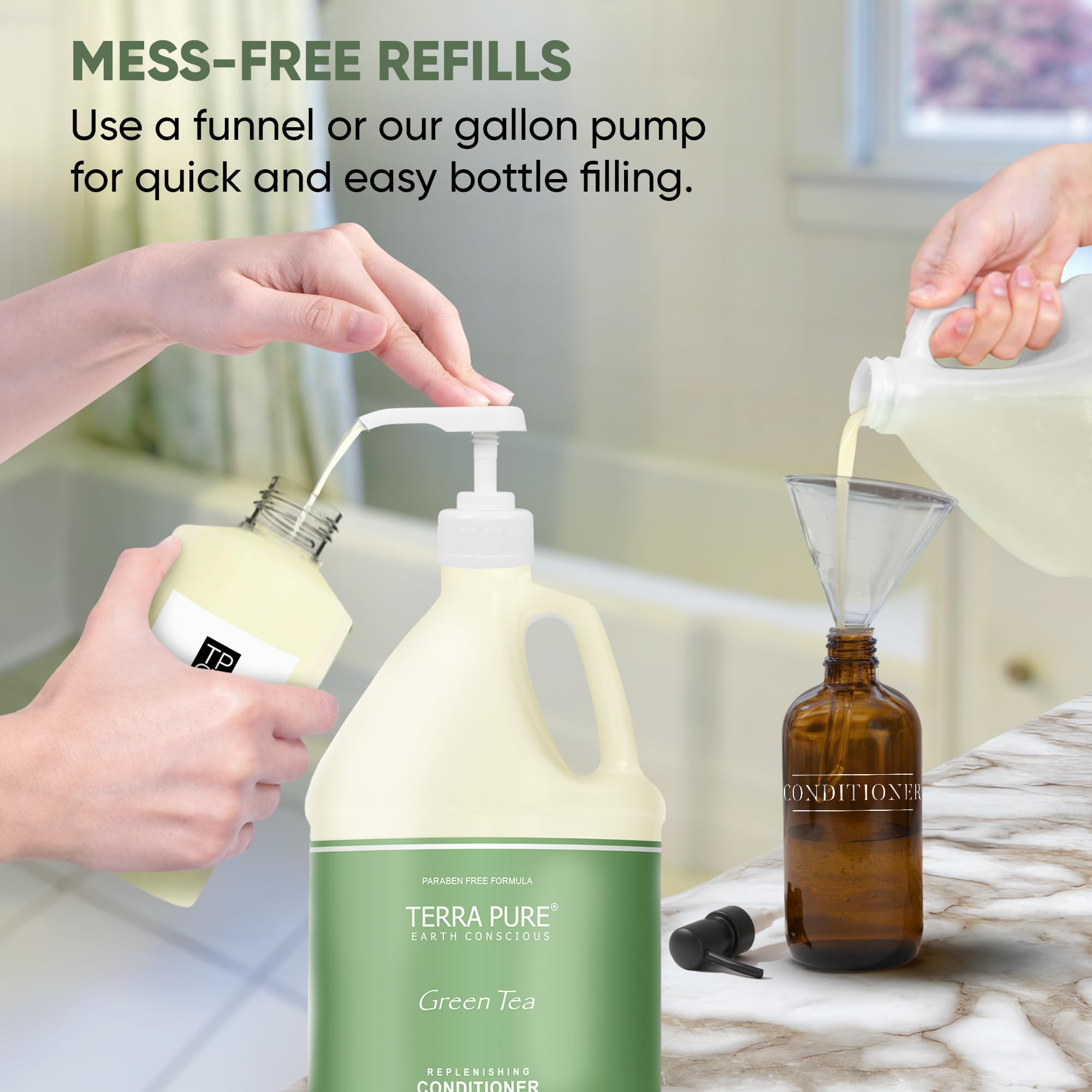 Terra Pure Green Tea Hotel Body Lotion - 1 Gallon for Hotels & Vacation Rentals | Refill Dispensers