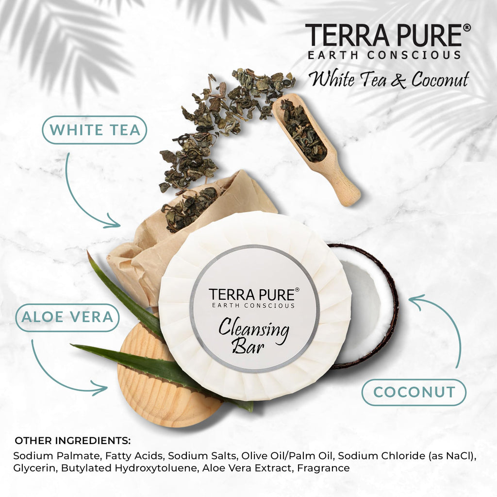 Terra Pure Travel Size Hotel Bar Soap – 100 Count, Aloe & Olive Oil