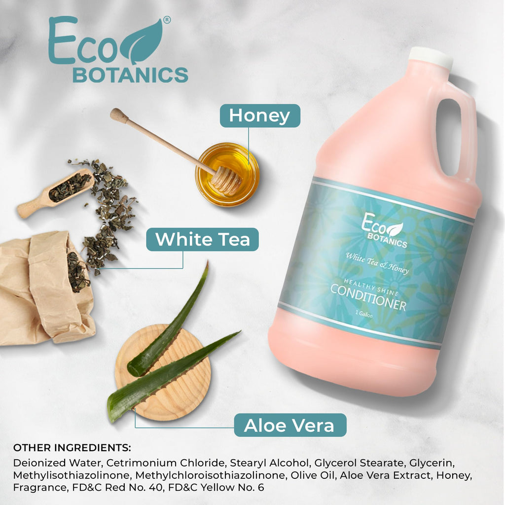 Terra Pure 1-Shoppe Eco Botanics Natural Conditioner with Raw Honey & White Tea | Gallon Jug for Hotels, Airbnb & Homes