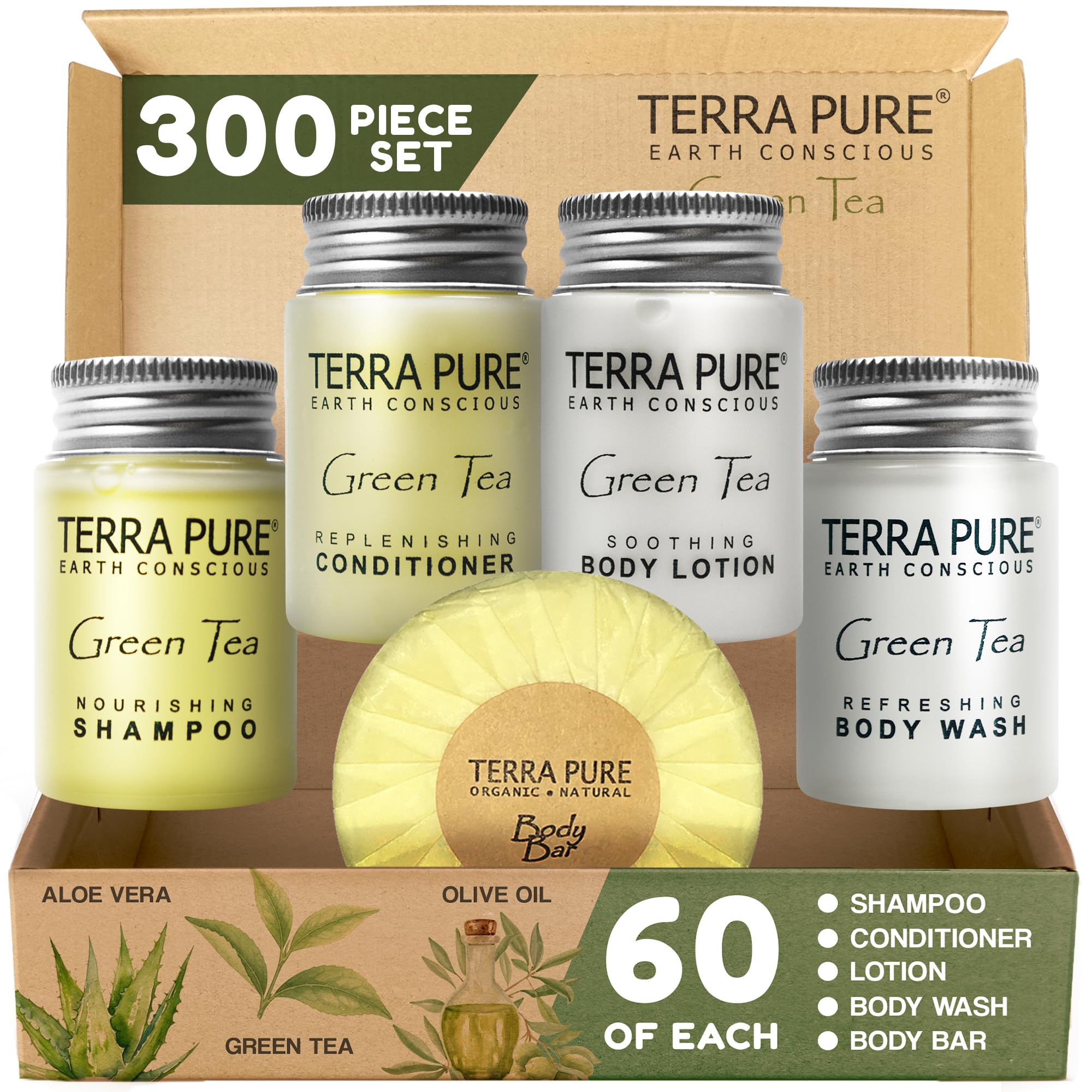 Terra Pure Hotel Soaps & Toiletries Bulk Set – 300 Travel-Size Amenities Kit