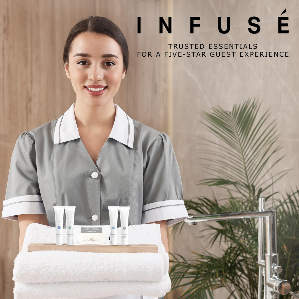 Terra Pure Infuse White Tea & Coconut Hotel Toiletries Bulk Set — 300 Pieces for Airbnb | 1-Shoppe