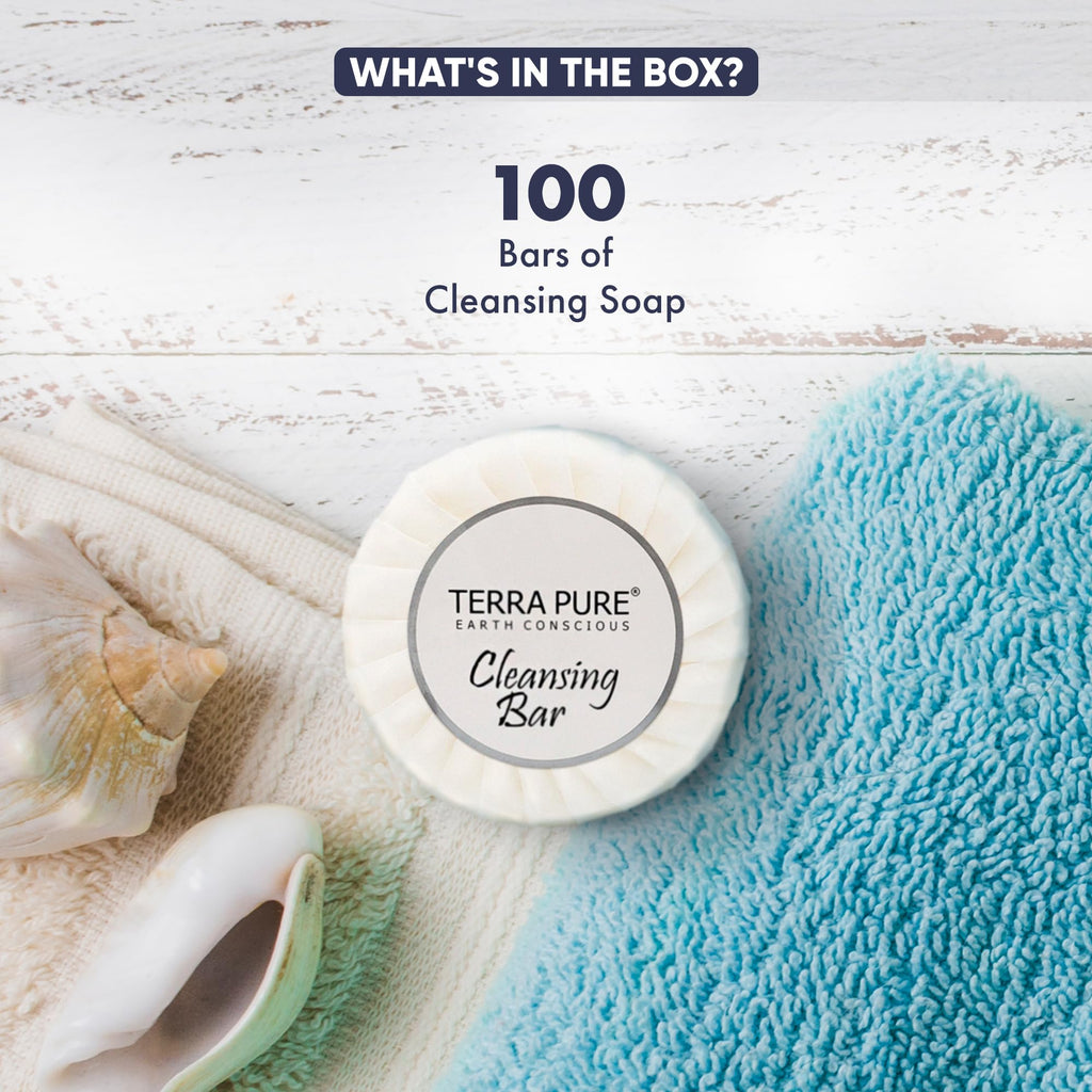 Terra Pure Travel Size Hotel Bar Soap – 100 Count, Aloe & Olive Oil