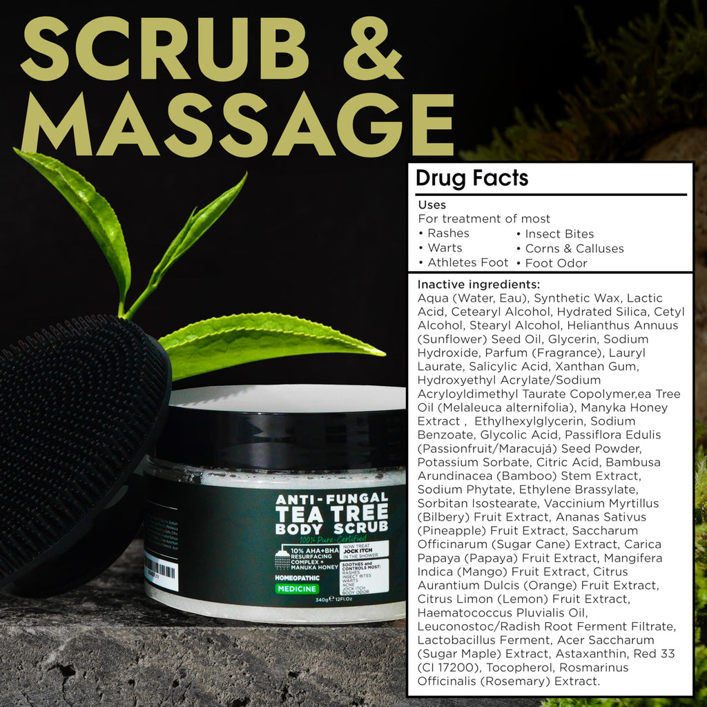 Terramed Just Think Comfort Foot Scrub with Tea Tree Oil – Exfoliating Callus Remover for Feet