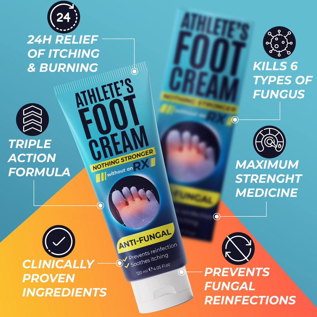Foot Cream by Terramed Just Think Comfort — Athlete’s Foot Relief for Cracked Heels & Dry Skin (4.05 fl oz)