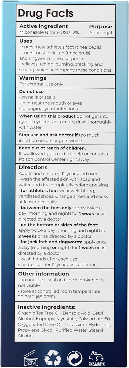 Foot Cream by Terramed Just Think Comfort — Athlete’s Foot Relief for Cracked Heels & Dry Skin (4.05 fl oz)