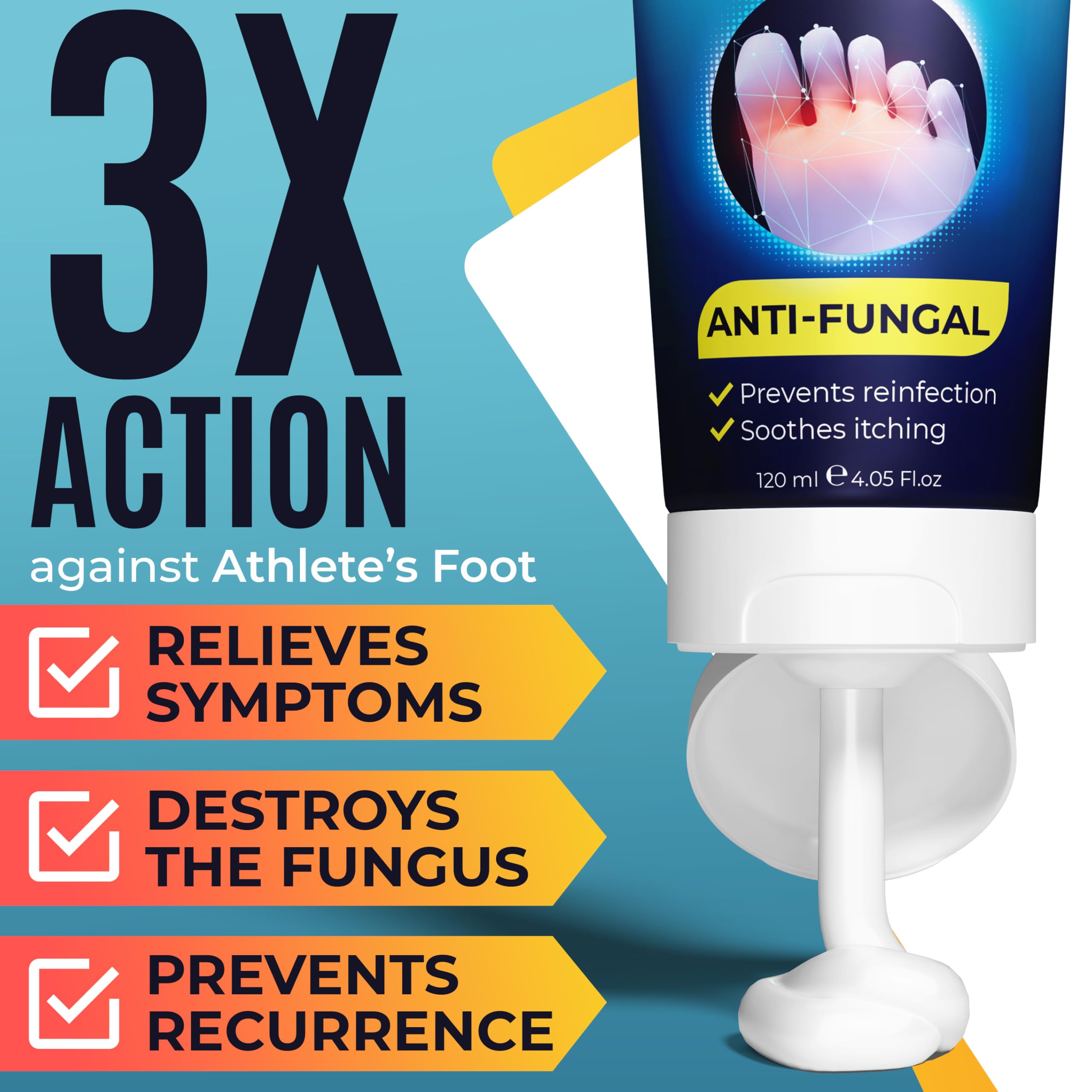 Foot Cream by Terramed Just Think Comfort — Athlete’s Foot Relief for Cracked Heels & Dry Skin (4.05 fl oz)