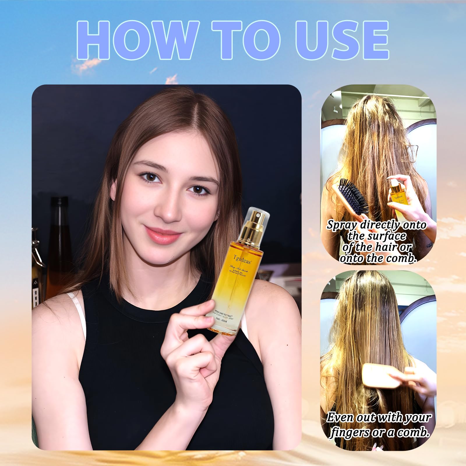 Tgideas Hair Oil Spray – Leave-In Conditioning Oil with Jojoba & Shea Butter