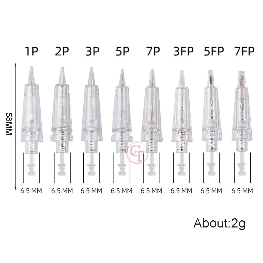 TgoBeauty 30pcs Disposable Tattoo Needle Cartridges for Permanent Makeup – Eyebrow, Eyeliner, Lip (0.18mm-0.30mm) 1P/3P/5P/5F/7F
