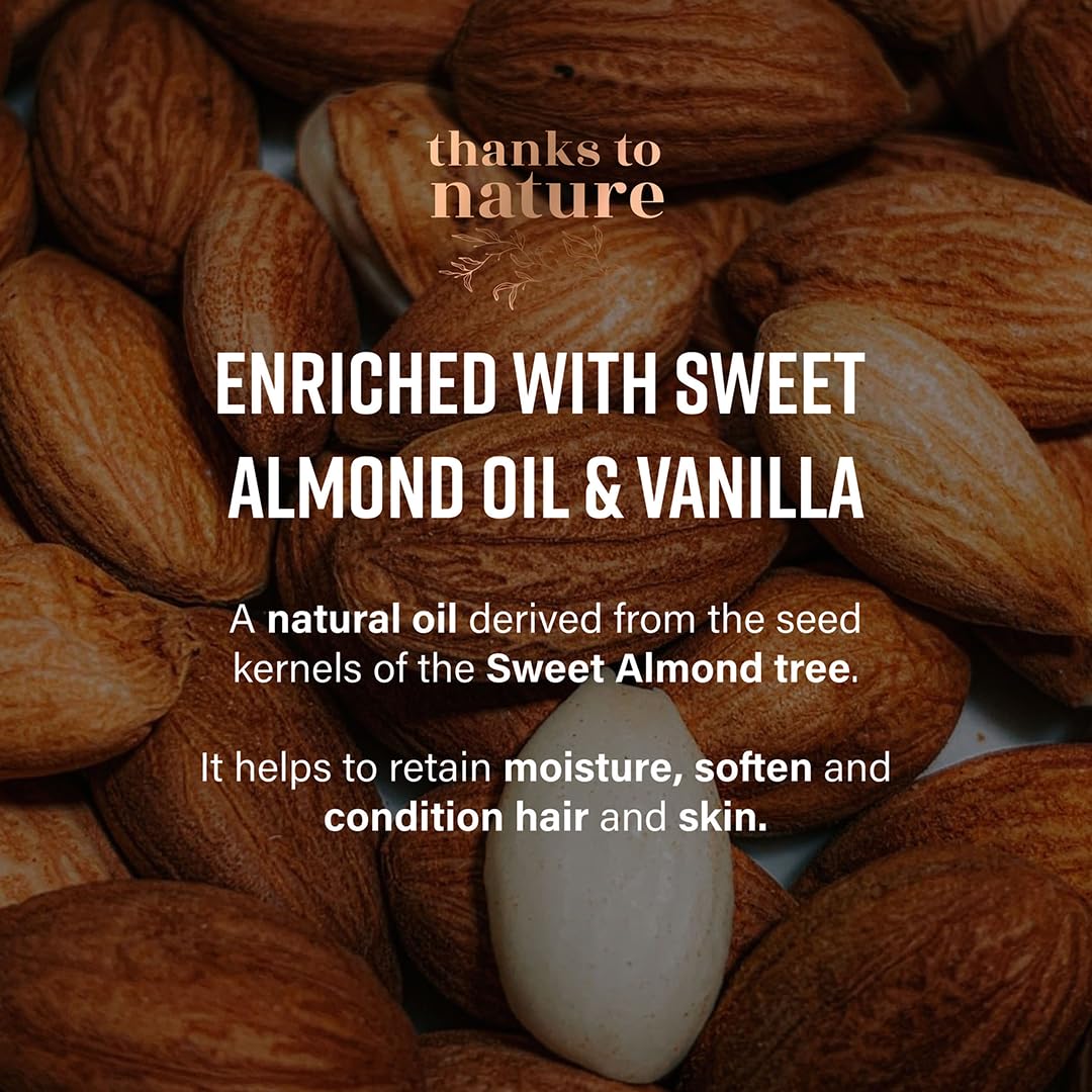thanks to nature Shower Oil with Sweet Almond & Vanilla – Nourishing, Moisturizing for Normal to Dry Skin | 8.45 fl oz