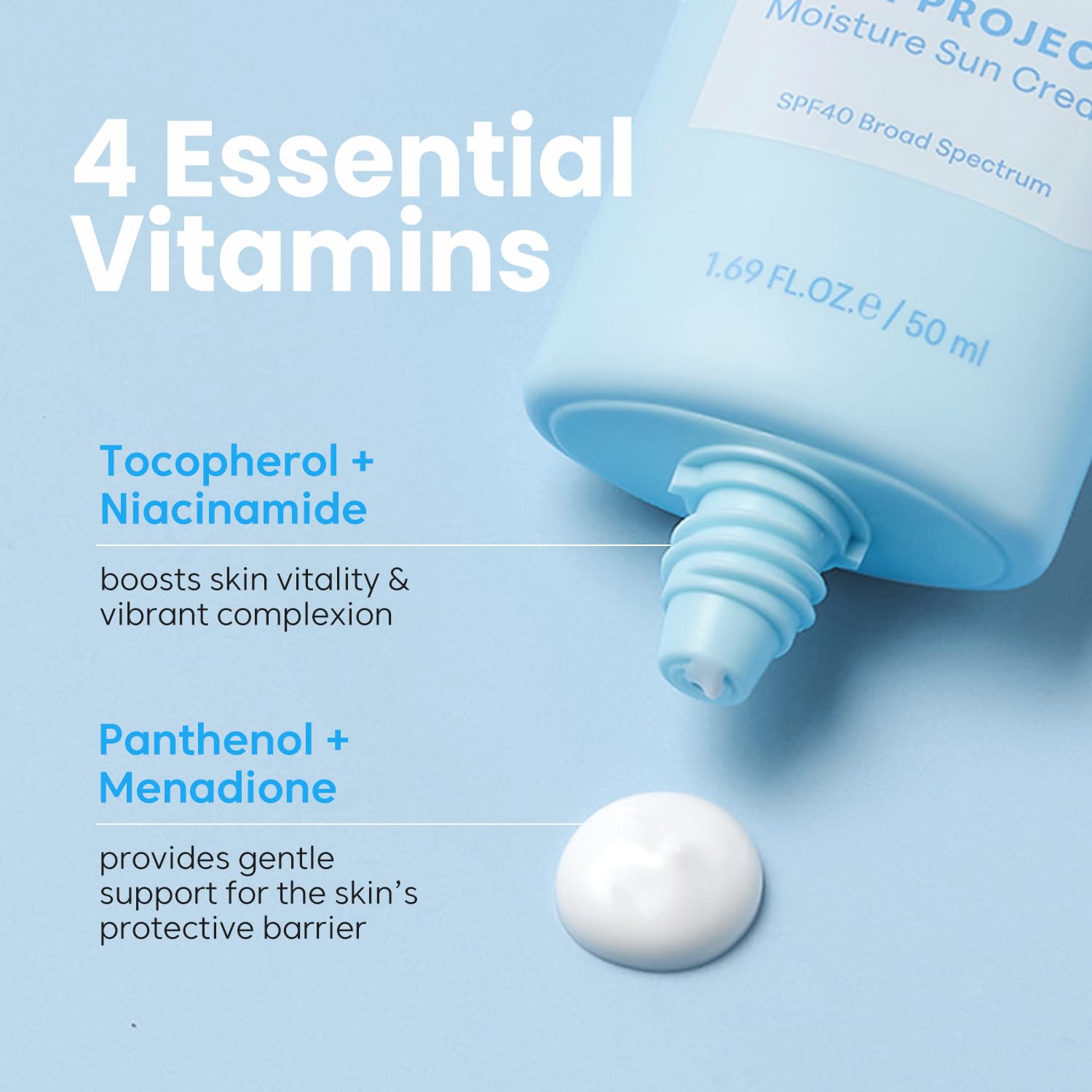 THANKYOU FARMER Sun Project Moisture SPF 40 – Fragrance-Free, No White Cast, Dermatologist Tested, 50ml