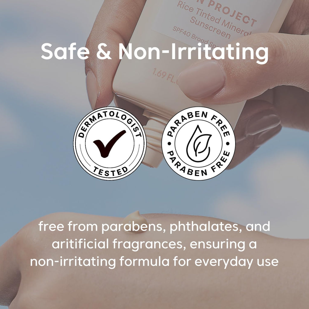 THANKYOU FARMER Sun Project Rice Tinted Mineral Sunscreen SPF40 – No White Cast, Dermatologist-Tested