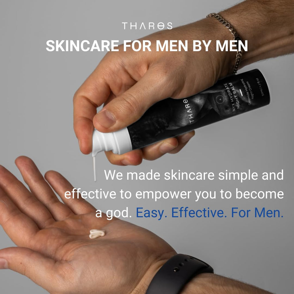 THAROS 3-in-1 Eye Cream for Men — Hydration, Calming, Hyaluronic Acid, Vegan