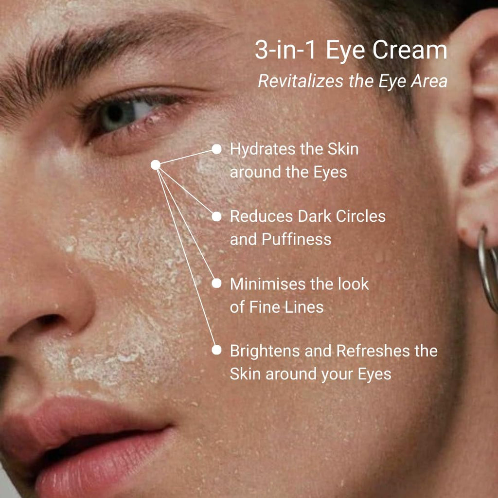 THAROS 3-in-1 Eye Cream for Men — Hydration, Calming, Hyaluronic Acid, Vegan