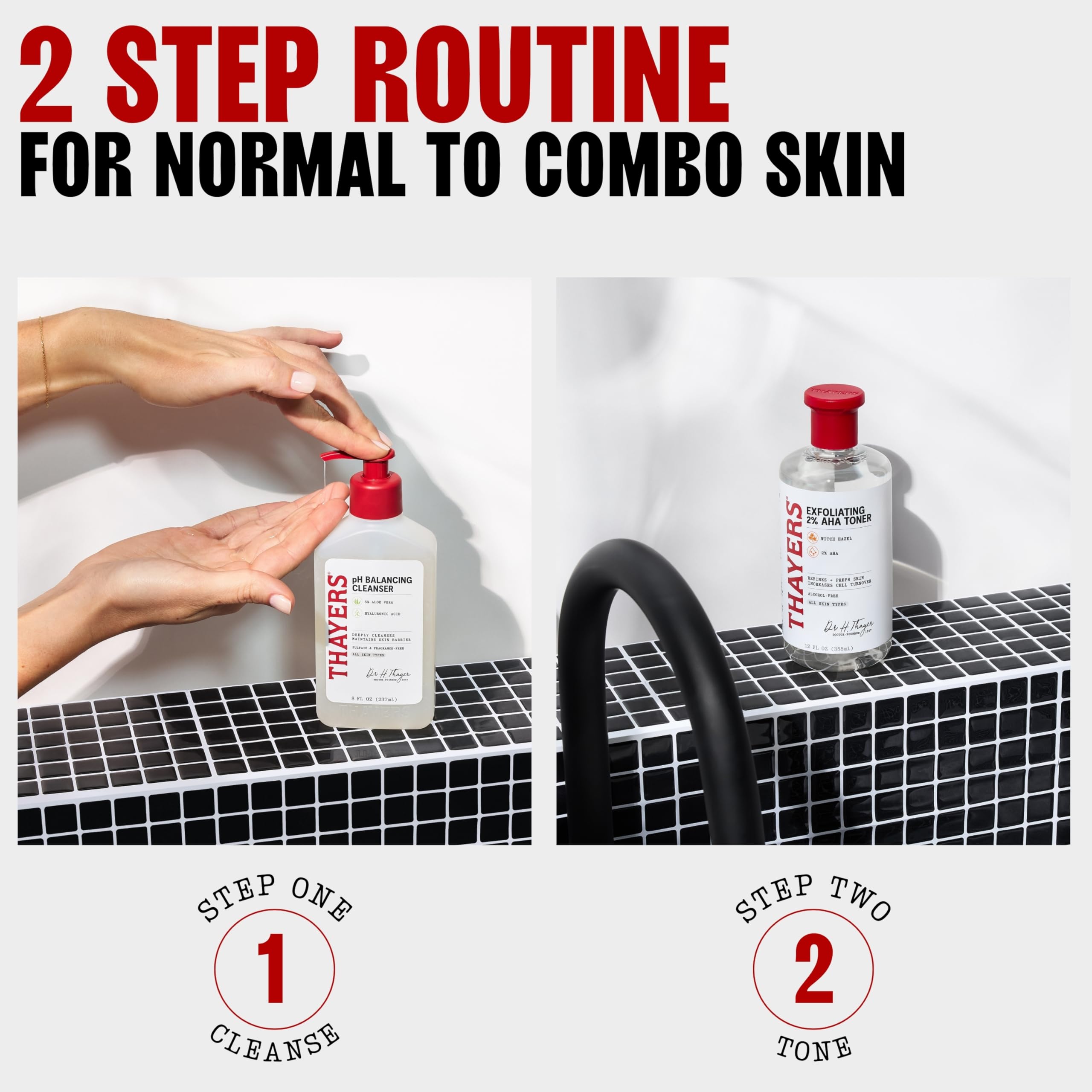 Thayers 2% AHA Toner with Glycolic & Lactic Acids – Alcohol-Free, Pore Refining Skin Care by THAYERS