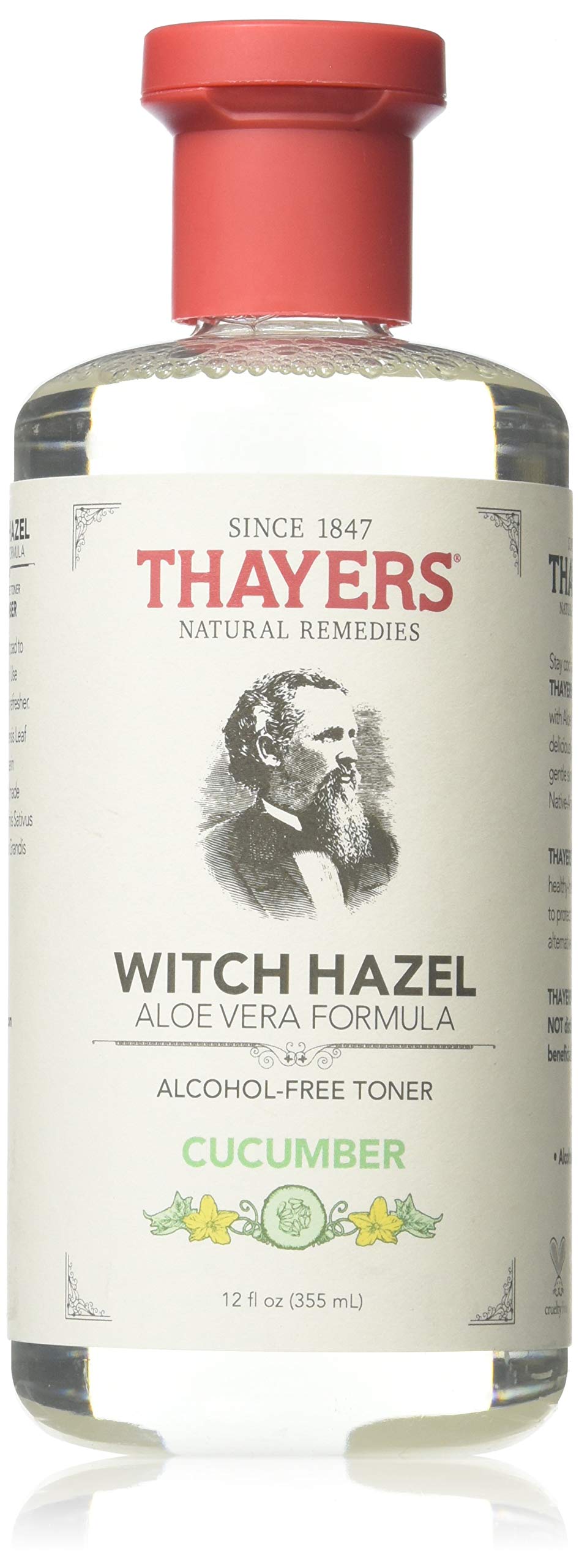 THAYERS Witch Hazel Toner with Aloe Vera & Cucumber – Alcohol-Free, 12 oz (Pack of 3)