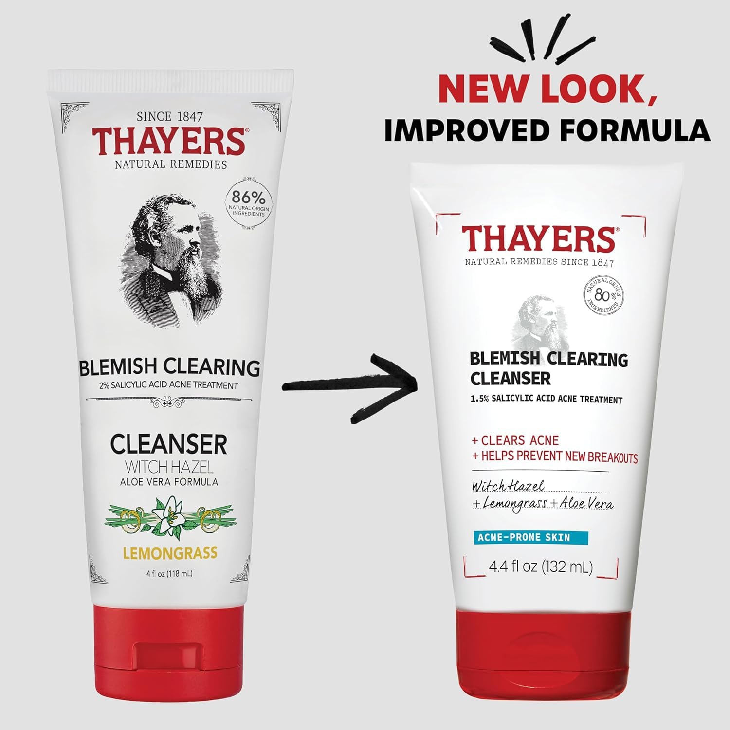 THAYERS Witch Hazel Blemish Cleanser, 4 oz  2% Salicylic Acid