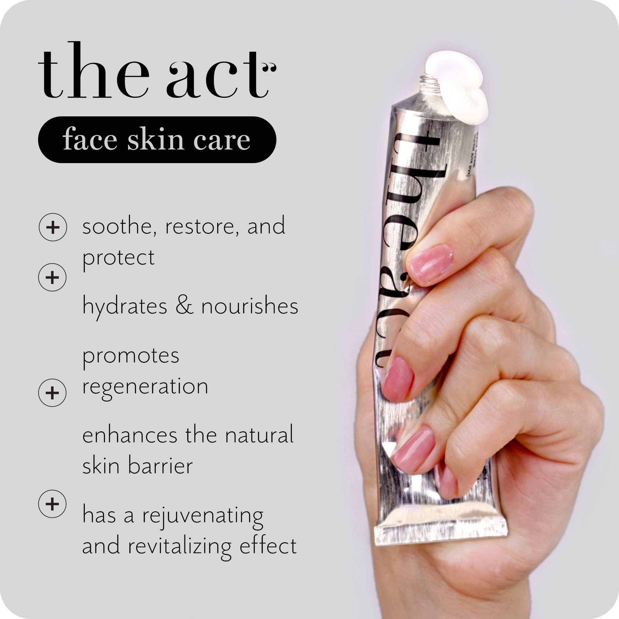 The Act Hand Cream – Deep Hydration with Lamellar Tech, Vitamins A & E (2 fl oz, Organic & Vegan)