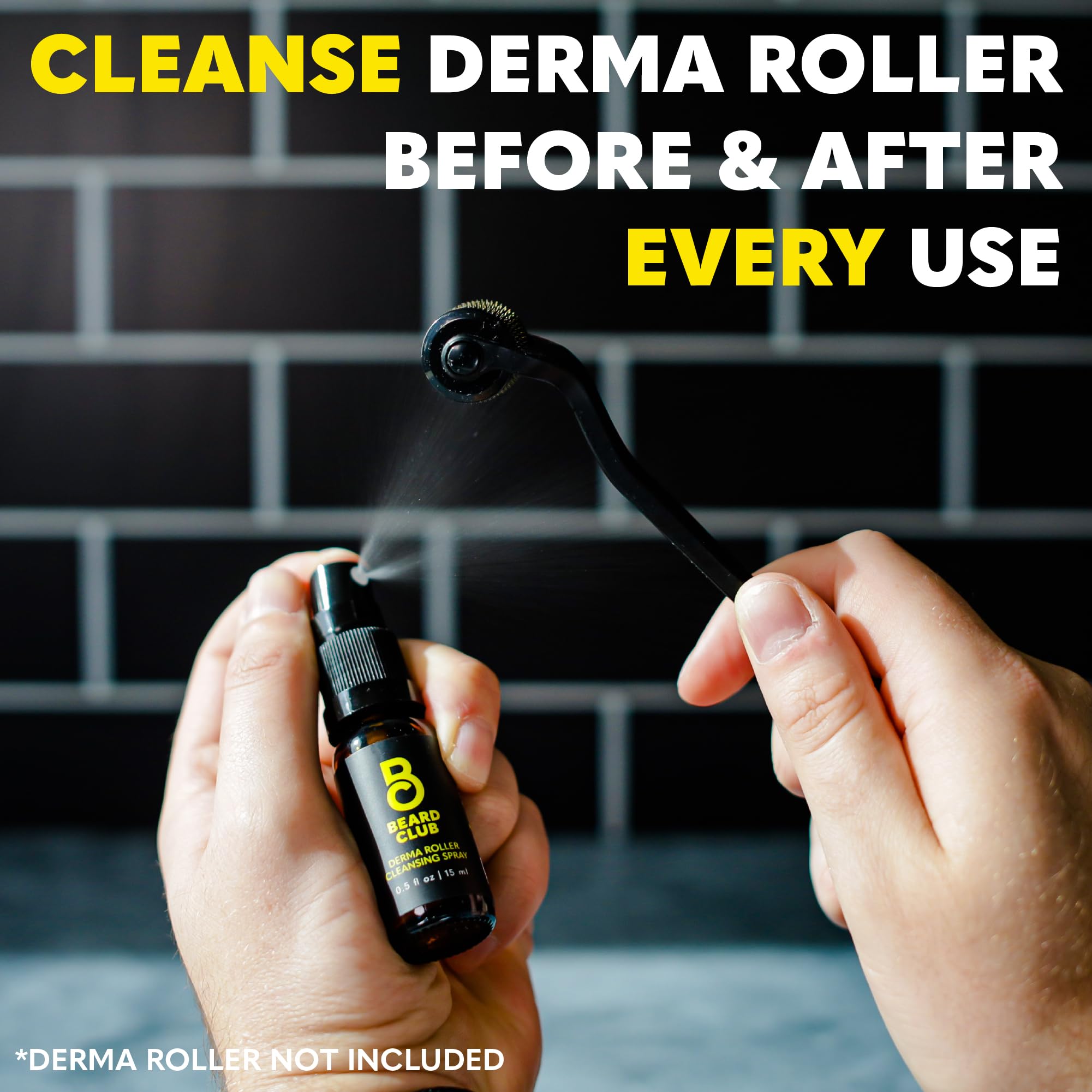 The Beard Club Derma Roller Cleansing Spray – Clean & Prolong Derma Roller Life (0.5oz)