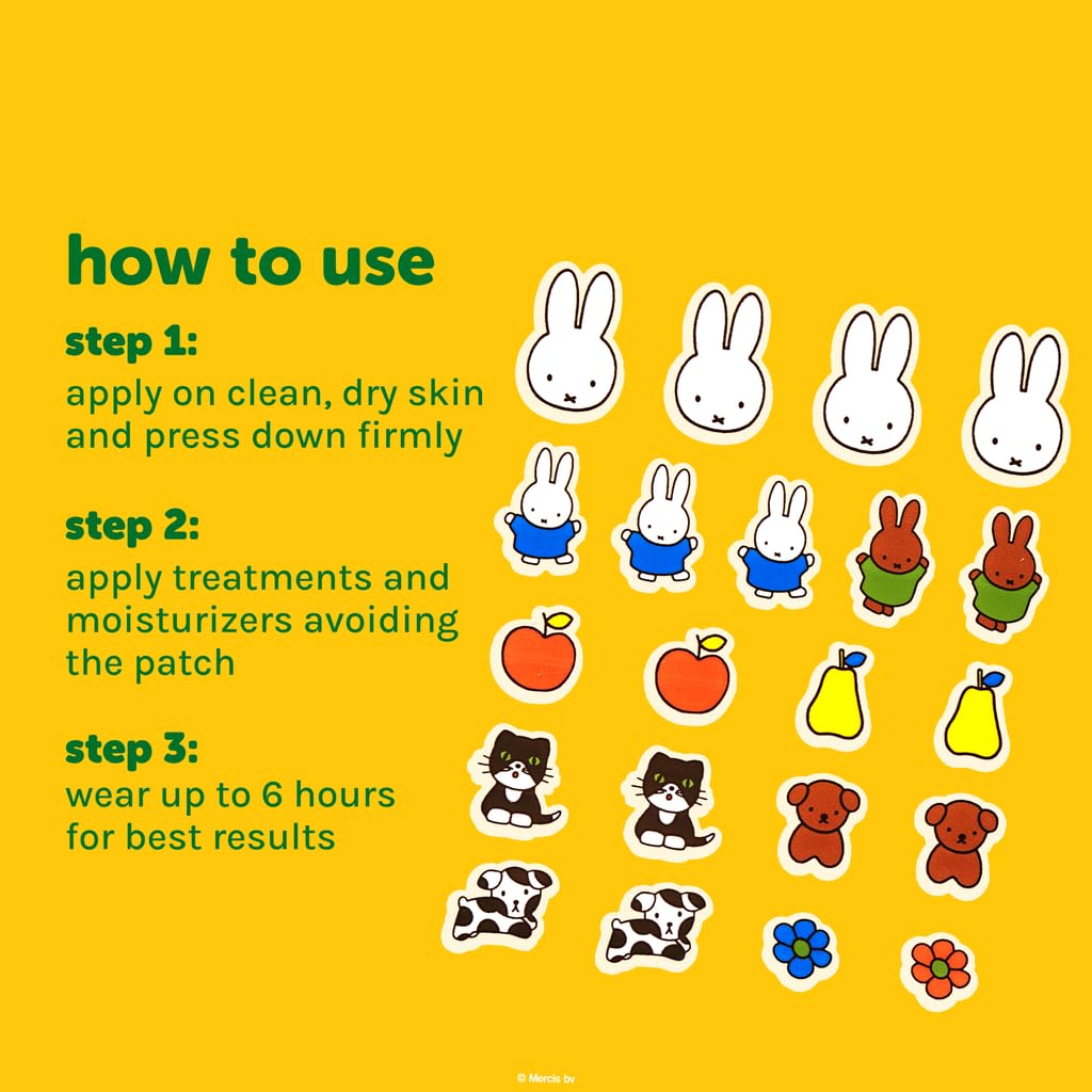 The Crème Shop Miffy Clear Day Patches – Tea Tree & Witch Hazel Hydrocolloid Spot Patches (2 Pack)