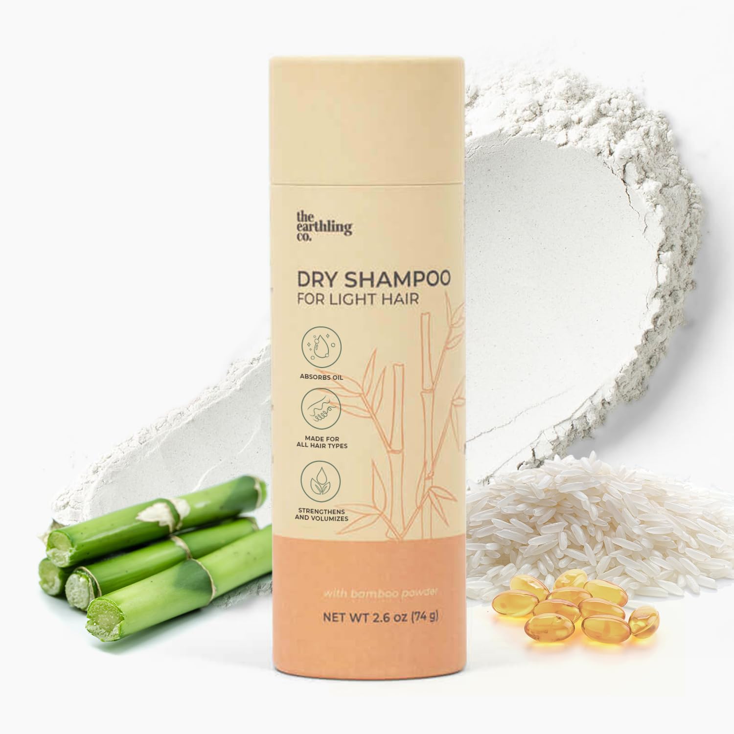 The Earthling Co. Dry Shampoo – Non Aerosol Volumizing Powder for Light Hair (Rosemary Oil & Biotin) – 2.6 oz