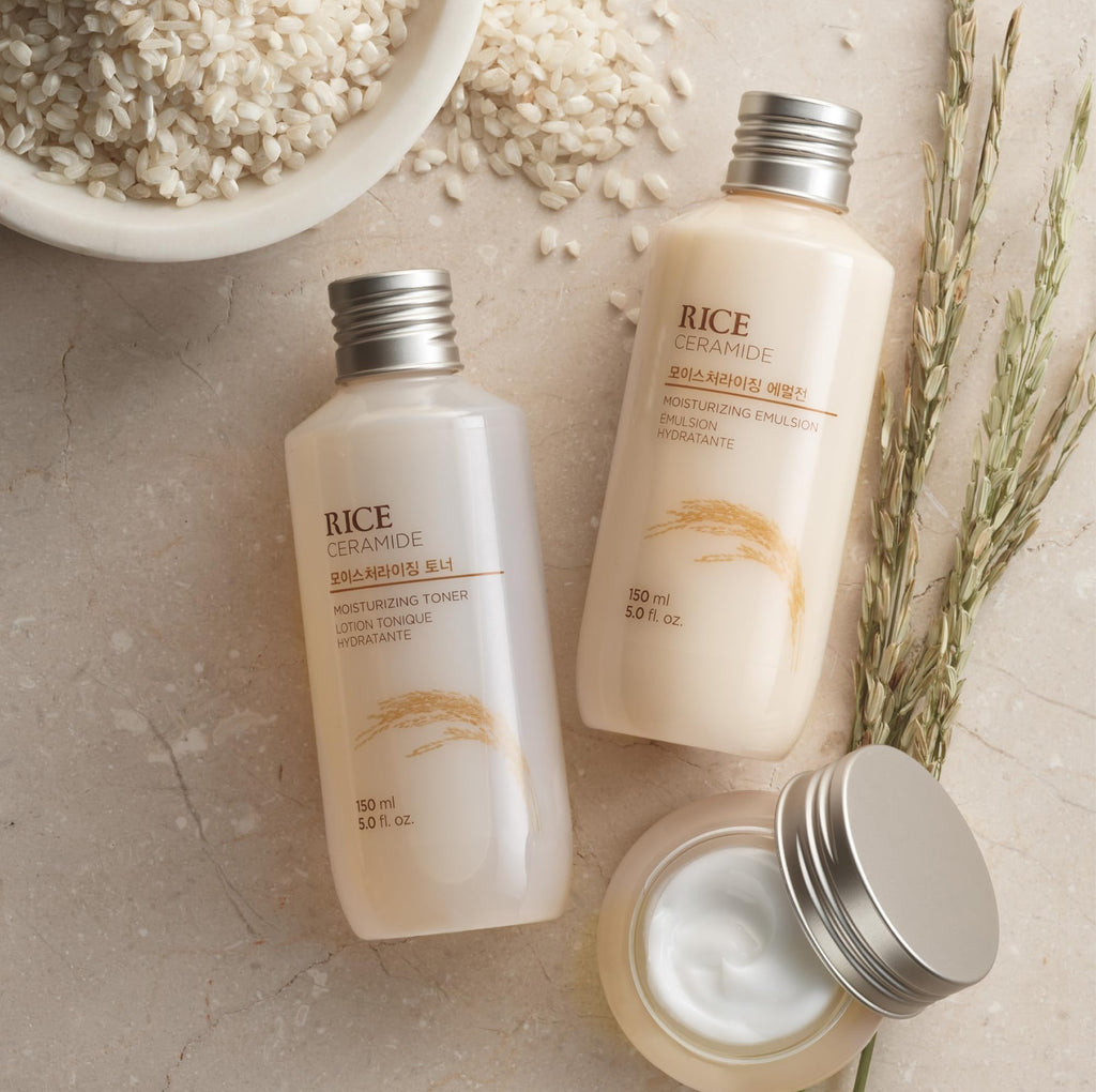 The Face Shop Rice Ceramide Moisturizing Skincare Set – Toner & Emulsion