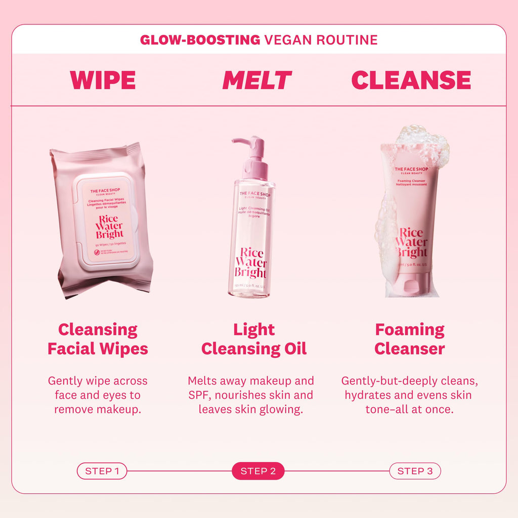 The Face Shop Rice Water Bright Light Facial Cleansing Oil – Vegan Cleanser 150ml