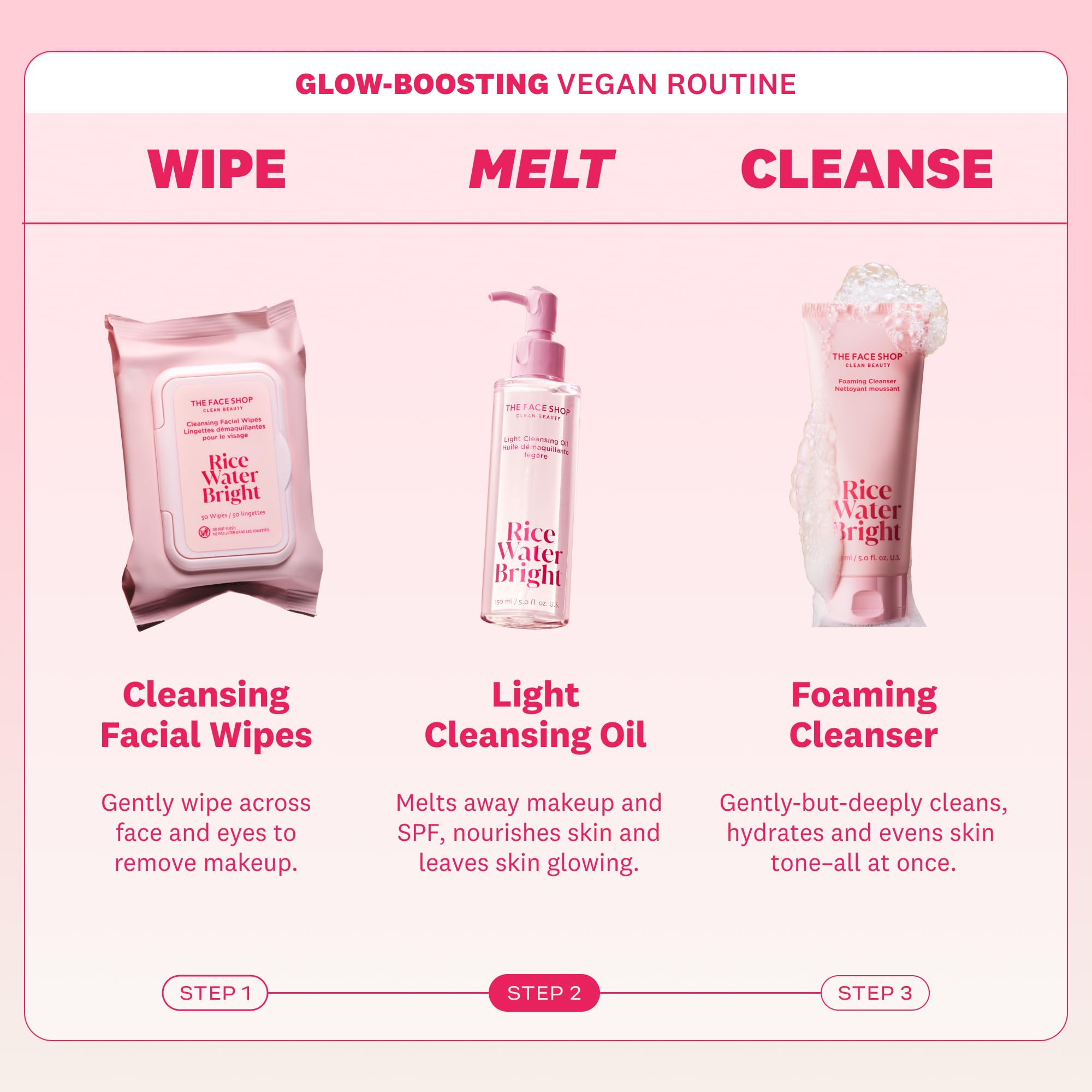 The Face Shop Rice Water Bright Light Facial Cleansing Oil – Vegan Cleanser 150ml