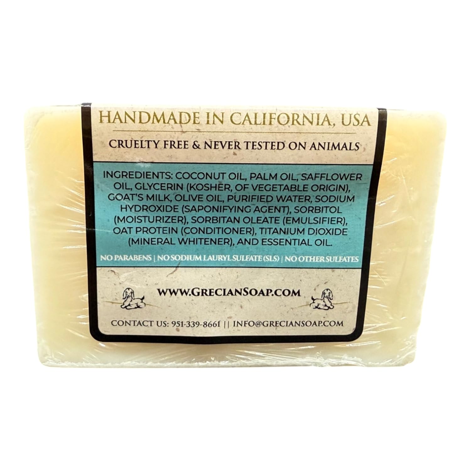 The Grecian Soap Company Clean Beauty Goat's Milk & Olive Oil Bar Soap – Chamomile & Clary Sage (2-Pack, 6oz)