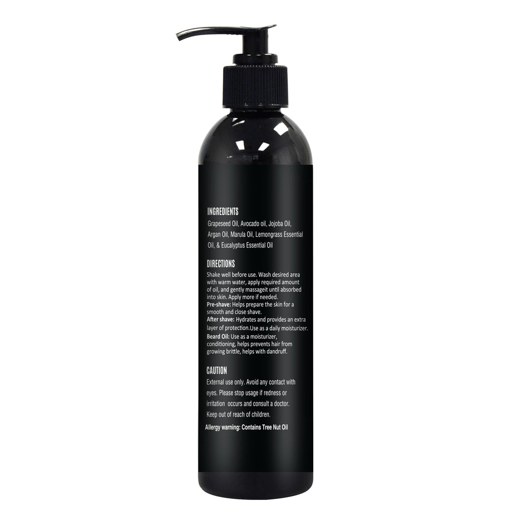 The Henna Guys 8 oz Pre-Shave Oil for Men – Lemongrass & Eucalyptus