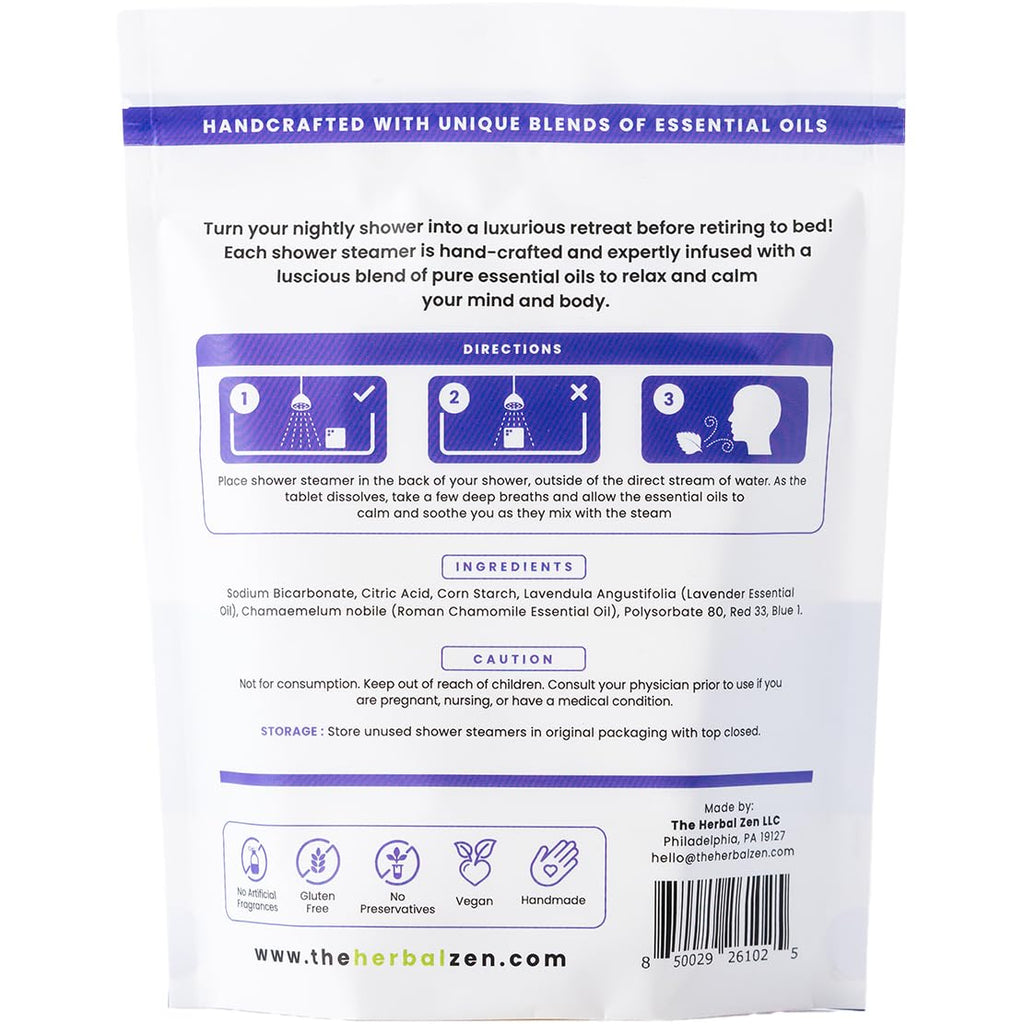 Lavender Shower Steamers Aromatherapy with Essential Oils | The Herbal Zen, Made in USA