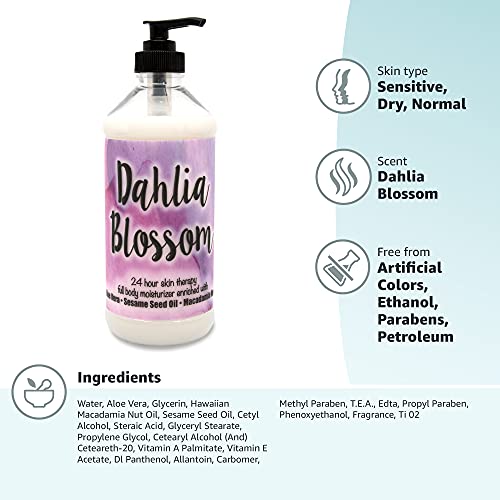 The Lotion Company Dahlia Blossom Lotion - 24 Hour Hydration & Non-Greasy Moisturizer