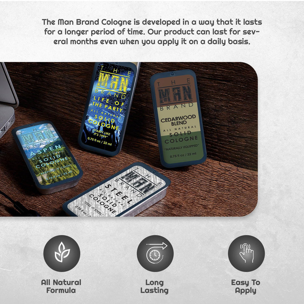 The Man Brand 7 Scent Solid Cologne Sampler Set – 0.75 oz Each