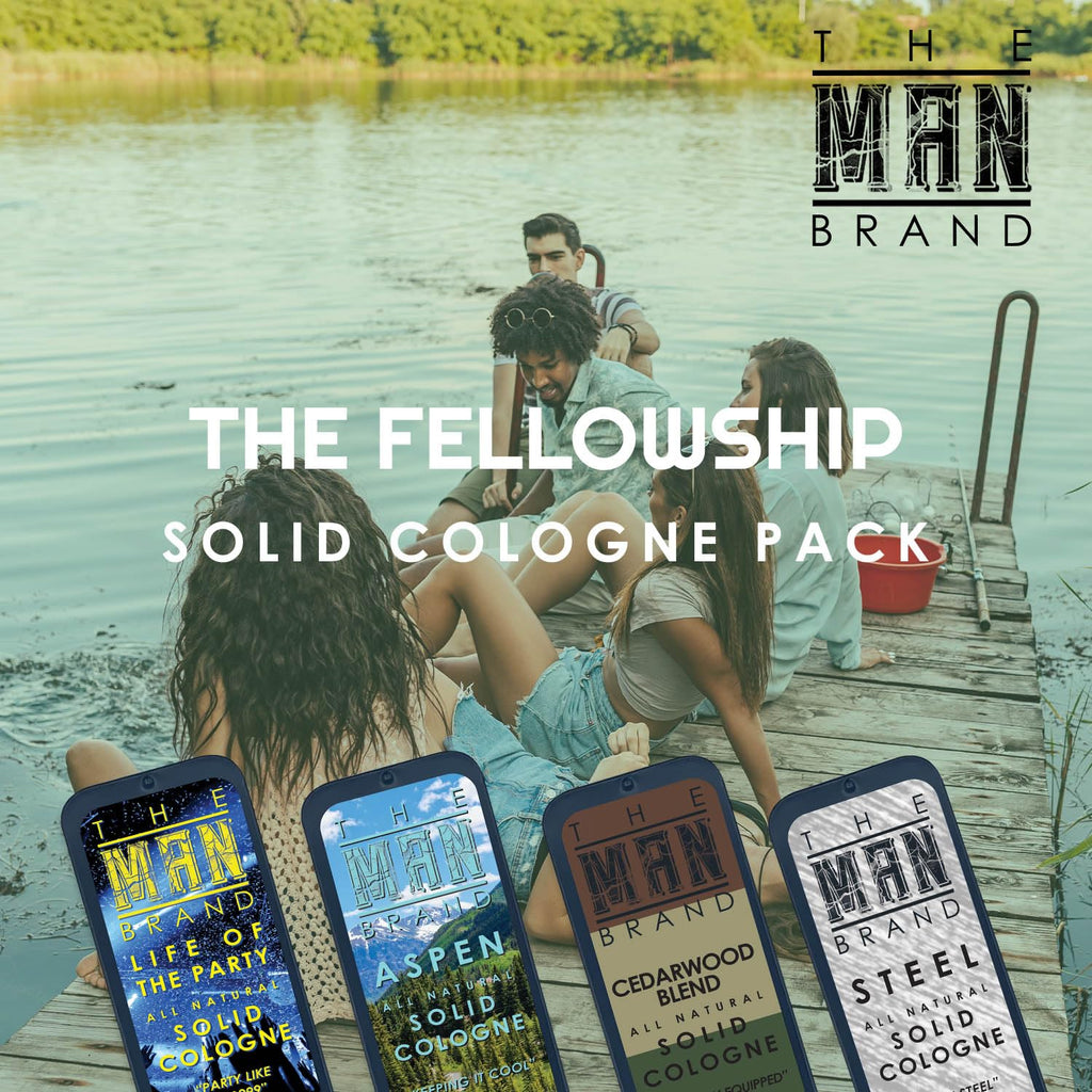 The Man Brand Solid Cologne Sampler Set – Aspen, Woodsman, Steel & Life of the Party (4 x 0.75 oz)