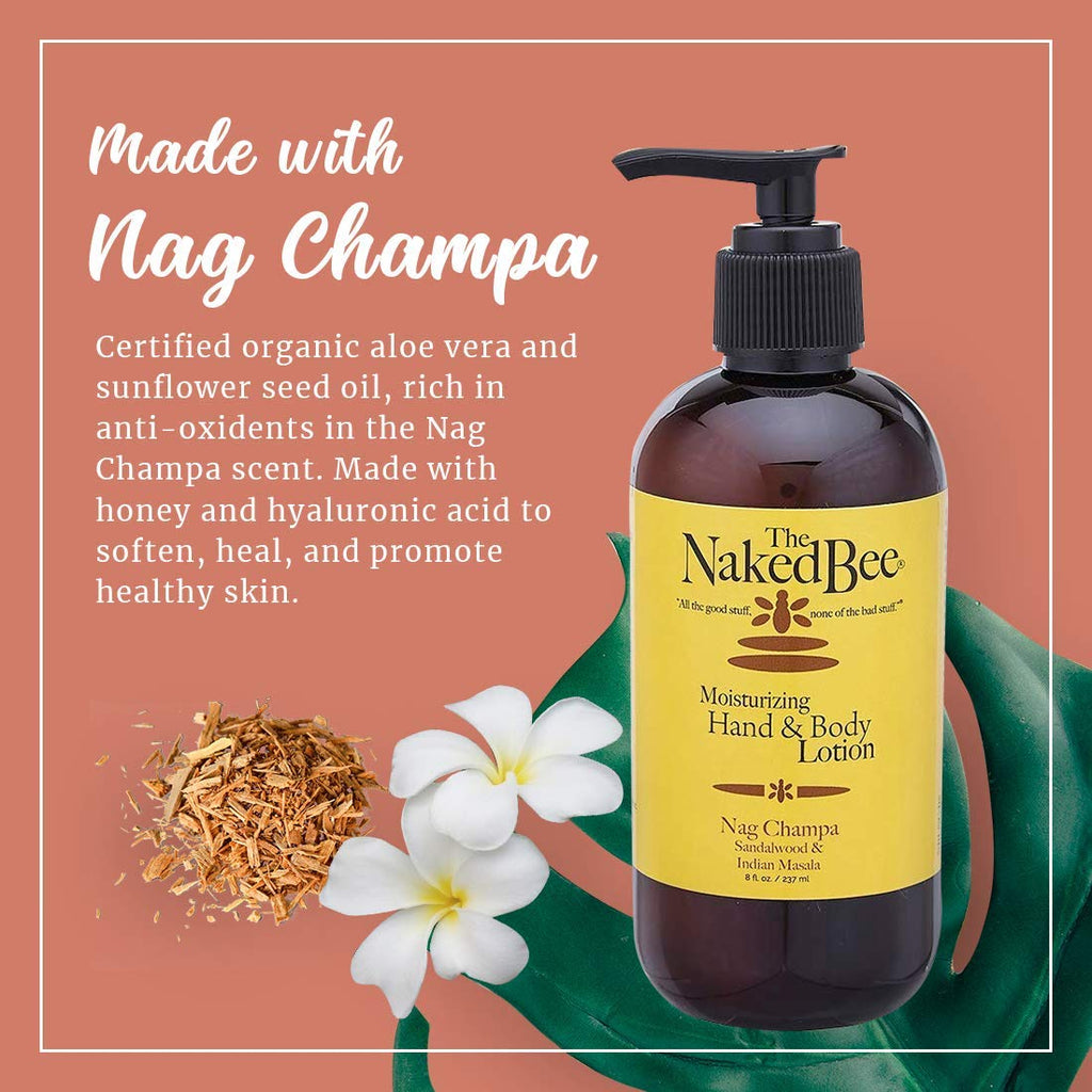 The Naked Bee Nourishing Body Lotion – Nag Champa Sandalwood & Indian Masala, 8 oz