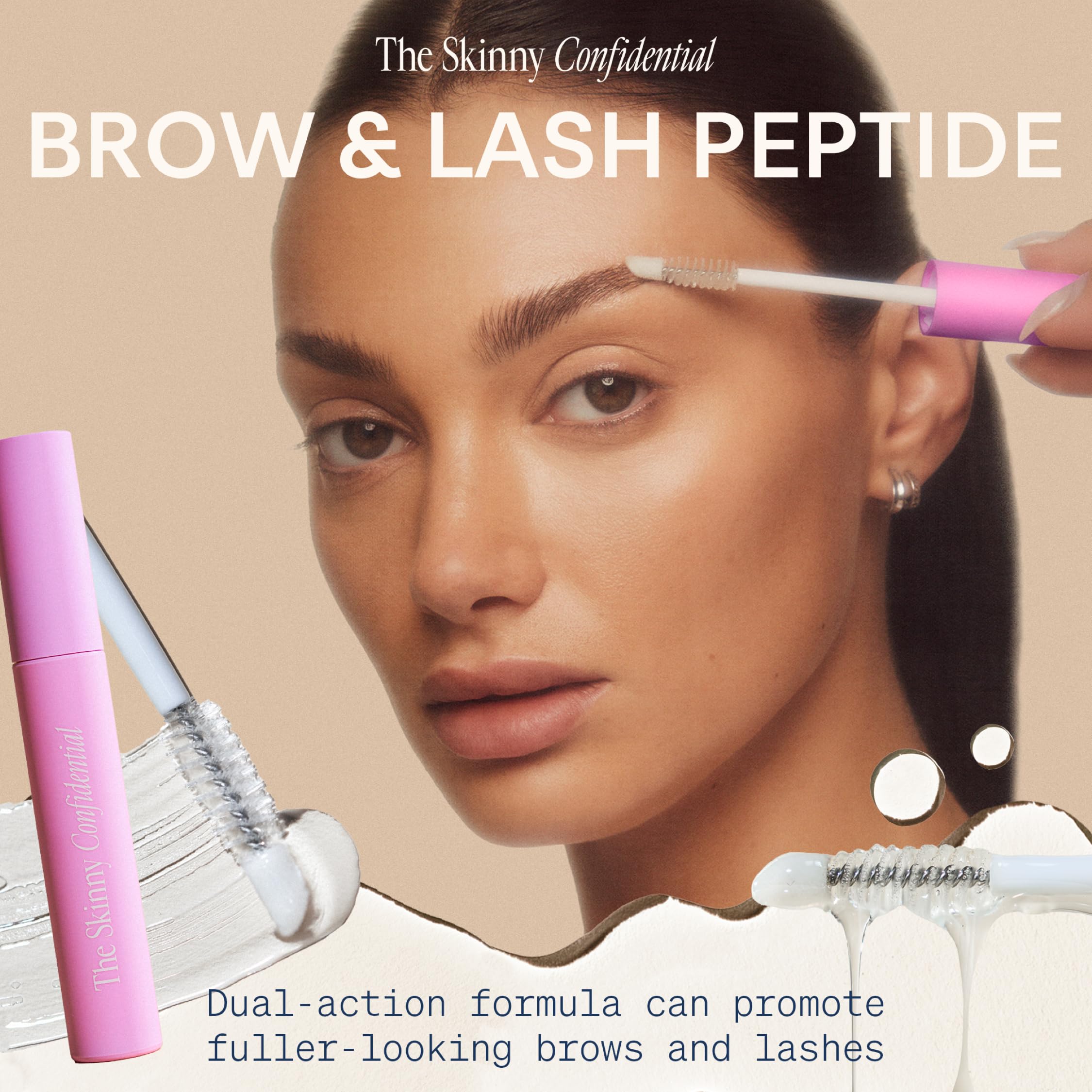 The Skinny Confidential Brow Peptide Serum – Lightweight, All-Day Hold for Brows & Lashes