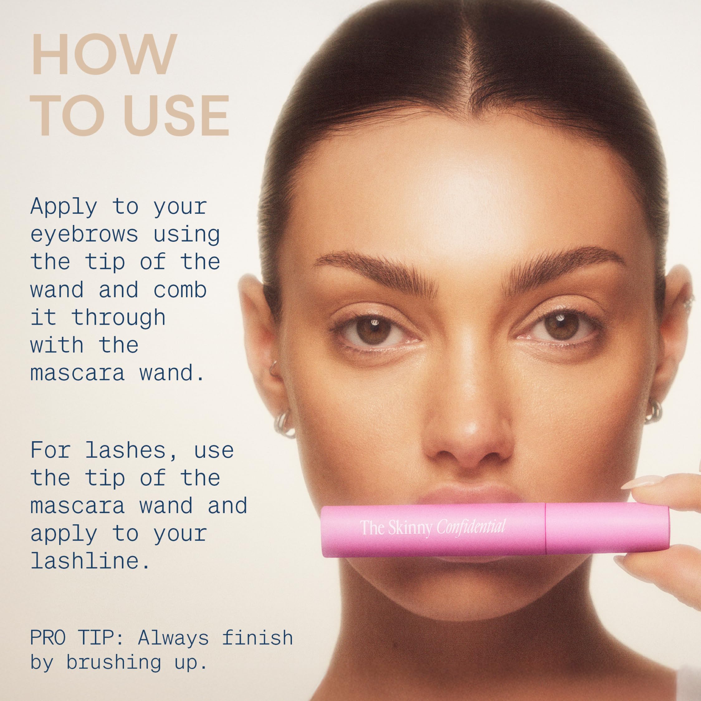 The Skinny Confidential Brow Peptide Serum – Lightweight, All-Day Hold for Brows & Lashes
