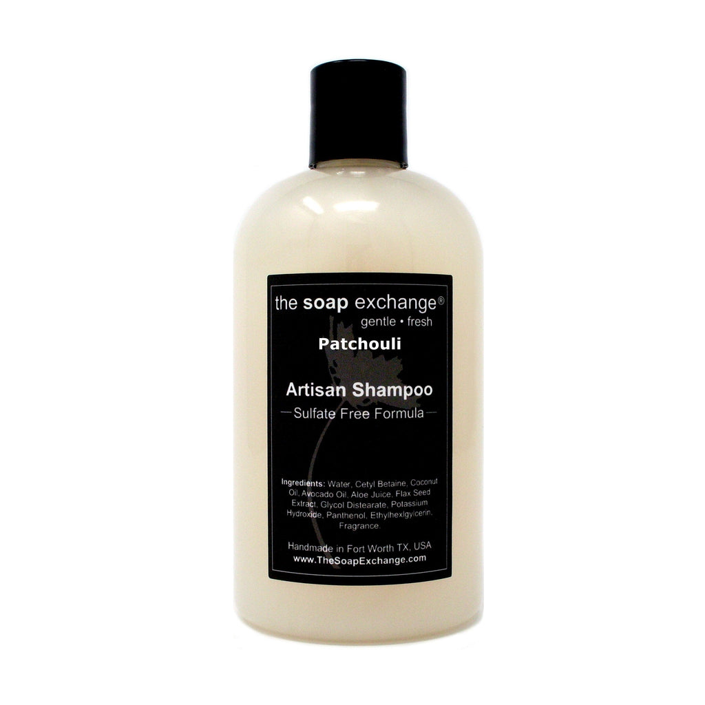 The Soap Exchange Hair Shampoo – Patchouli Scent, Handcrafted in USA 12 oz