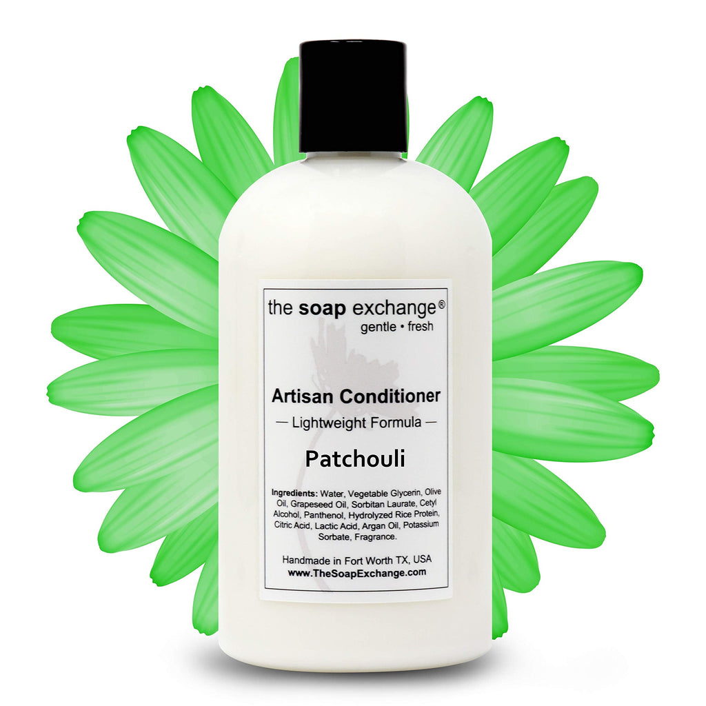 The Soap Exchange Hair Conditioner - Patchouli Scent | Handmade Argan Oil & Rice Protein, 12 oz