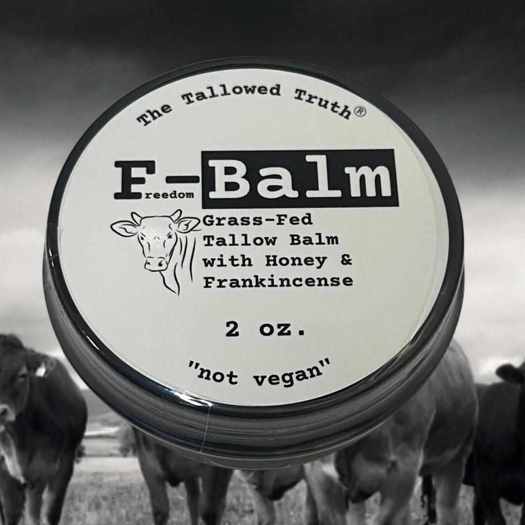 The Tallowed Truth F-Balm Tallow – Grass-fed, Grass-finished Tallow – 5 Ingredients Only – Canadian-made All-Purpose Tallow Balm – Made in Canada – For Face & Body (2 oz, Original)