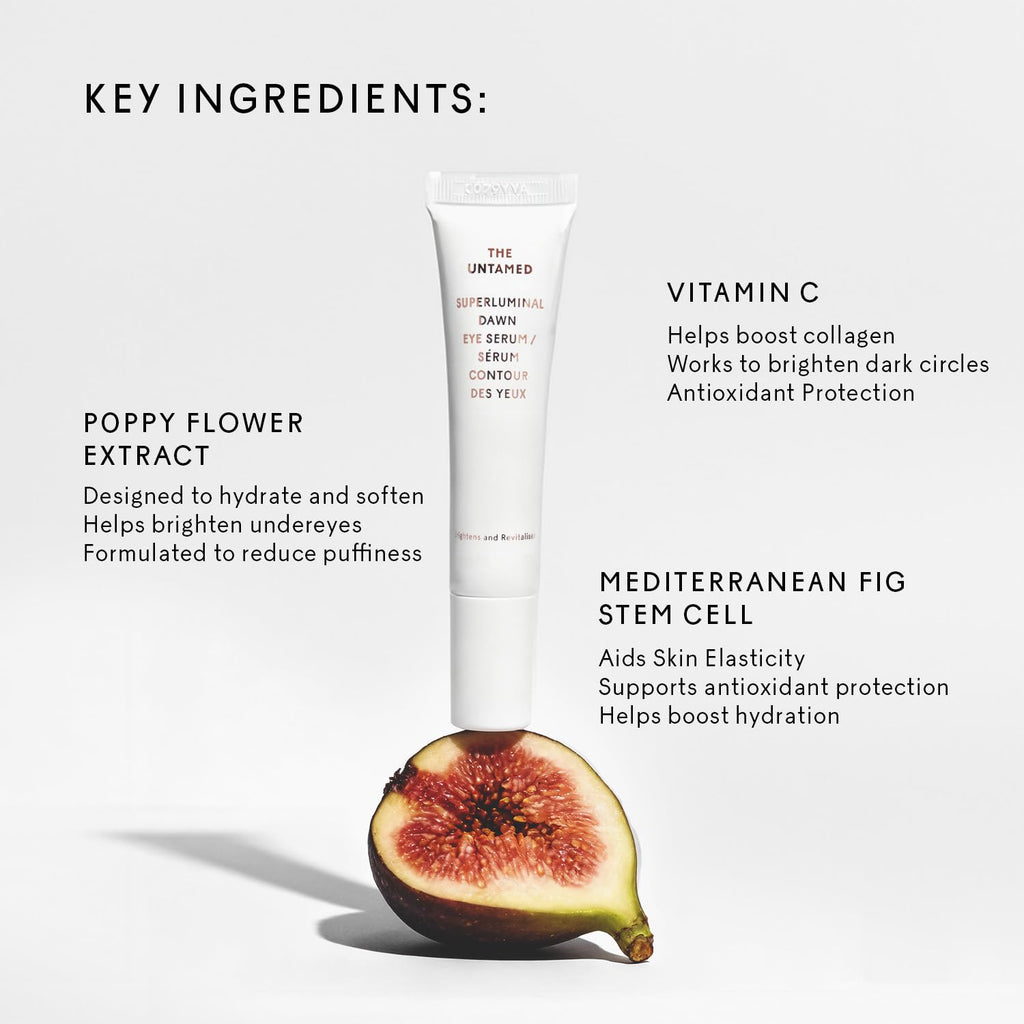 The Untamed Superluminal Dawn Eye Serum – Brightening & Hydrating Under-Eye Care with Vitamin C, Poppy Flower & Cocoa Seed (1 fl oz)