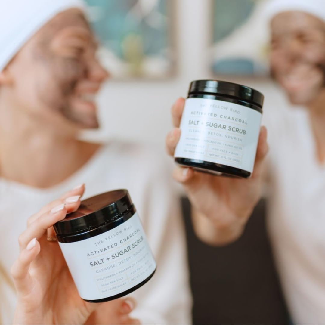 The Yellow Bird Activated Charcoal Scrub – Face & Body Exfoliant for Smooth Skin
